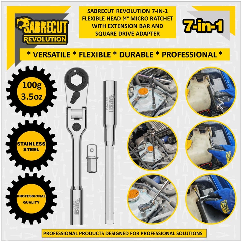 SabreCut 1 x MRSC07 7-in-1 Flex Head 6.3mm 1/4" HEX
