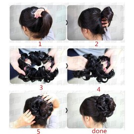 OSALADI Messy Hair Bun Hair Scrunchies Extension Instant Updo Donut Chignons Scrunchie Curly Wavy Hairpiece for Womens Hair (27H613)