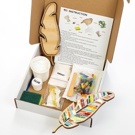 NKlaus 15249 DIY Mosaic Craft Set Feathers 10 Pieces Toy Children & Adults Craft Kit Puzzle Mosaic Art