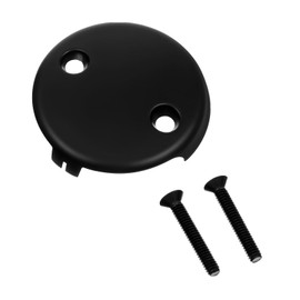 Black Bathtub Overflow Drain Cover 3-1/8" Two Hole Bathtub Drain Overflow Cover with Screw Overflowe Face Plate Bathtubs Overflows Gasket Drains Overflows Covers for Most Standard Bath Tub Drains
