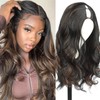 Highlight Body Wave V Part Wig Ombre Brown Body Wavy