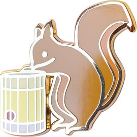 Cocktail Critters Enamel Pins for Bartender Aprons, Jackets, Backpacks and Purses, Shirt and Suit Lapels, Cute Button Badges Brooch Fashion Jewelry (Squirrel x Amaretto)