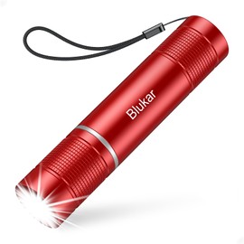 Blukar Flashlight Rechargeable, High Lumens Flashlight, Super Bright Small LED Flash Light- Zoomable, Adjustable Brightness, Long Lasting for Camping, Outdoors and Home Emergency-Red