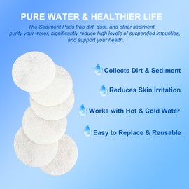 Replacement Sediment Pads for AquaBliss HD Multi-Stage Shower Filter Replacement Cartridge SFC400 & SFC500, Compatible with AquaBliss SF400 and SF500 HD Showerhead Filter, 1 Year Supply, 24-Pack