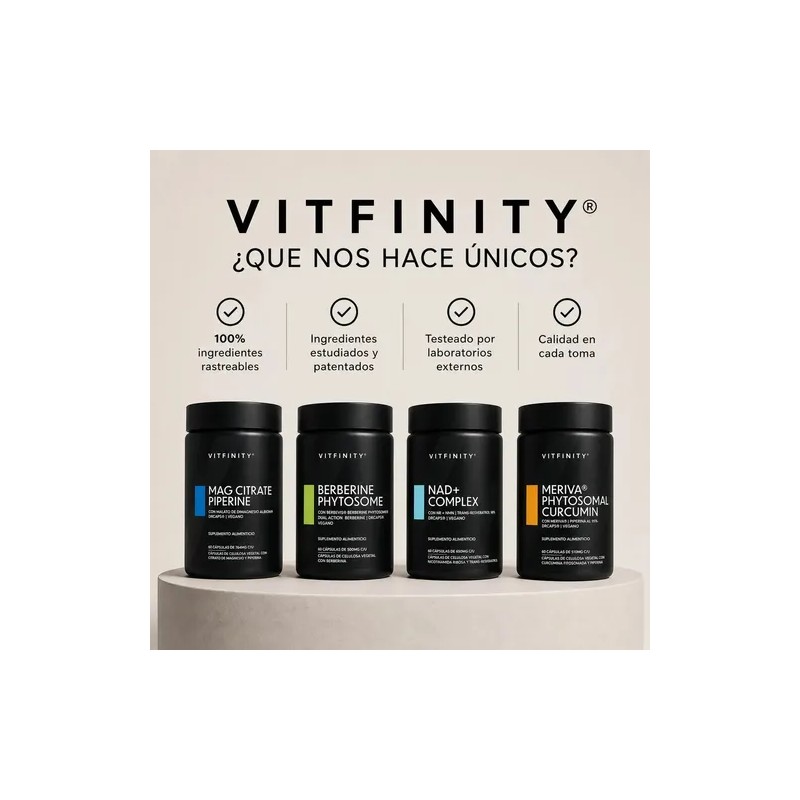 Vitfinity Collagen Fórmula Colágeno Tipo Curcumina Meriva Magnesio Metamag Liberación