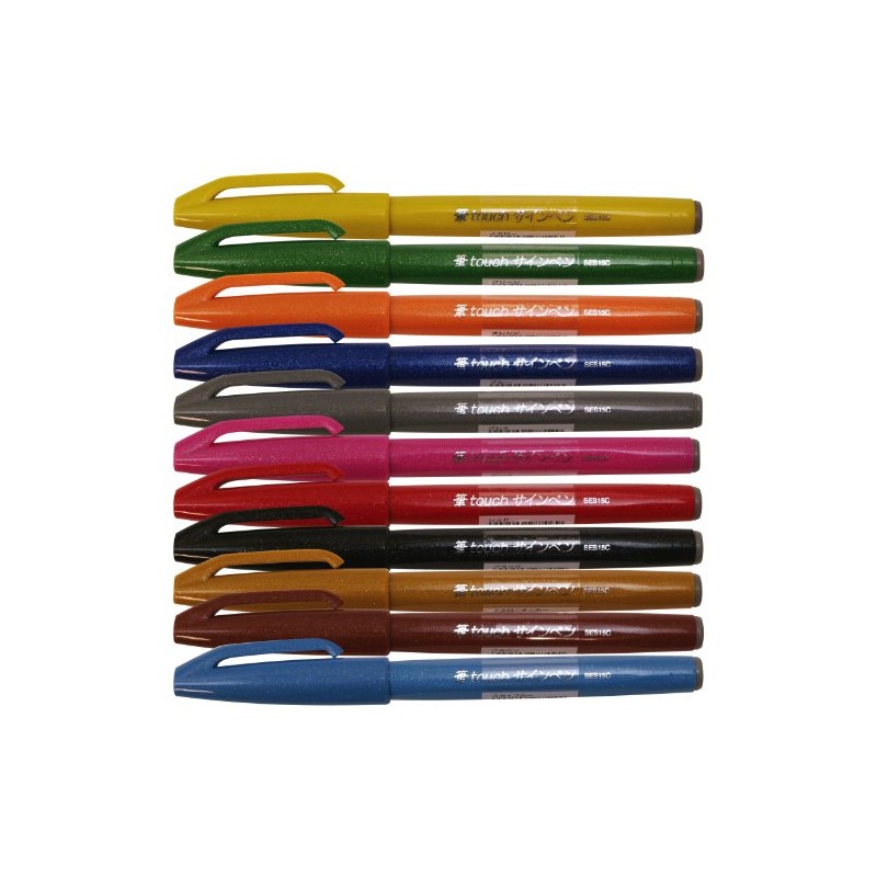 Pentel SES15C-D felt-tip pen with flexible brush-like tip green