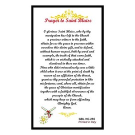 Saint Blaise Patron of Those with Throat Ailments Blessed Prayer Card and Silver Oxidized Medal Imported from Italy