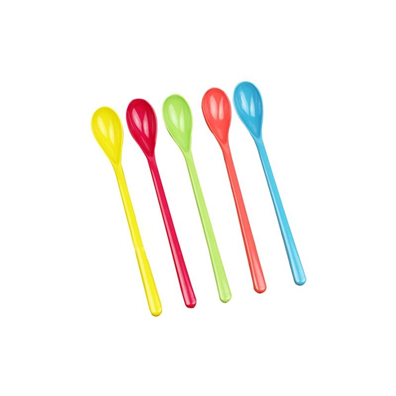 Random Color Melamine Long Handle Mixing Spoon - 7.2 Inch,