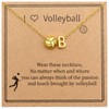LUIOUS Volleyball Initial Necklace for Women - A-Z Letter Design,
