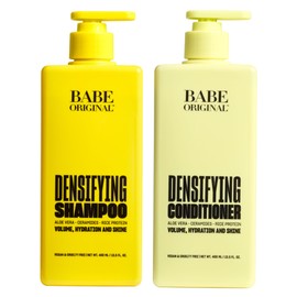 Babe Original Densifying Shampoo & Conditioner Volumizing Conditioner for Fine or Dry/Damaged Hair | Aloe Vera, Ceramides, Rice Protein for Fuller + Hydrated Hair | Cruelty-Free and Vegan