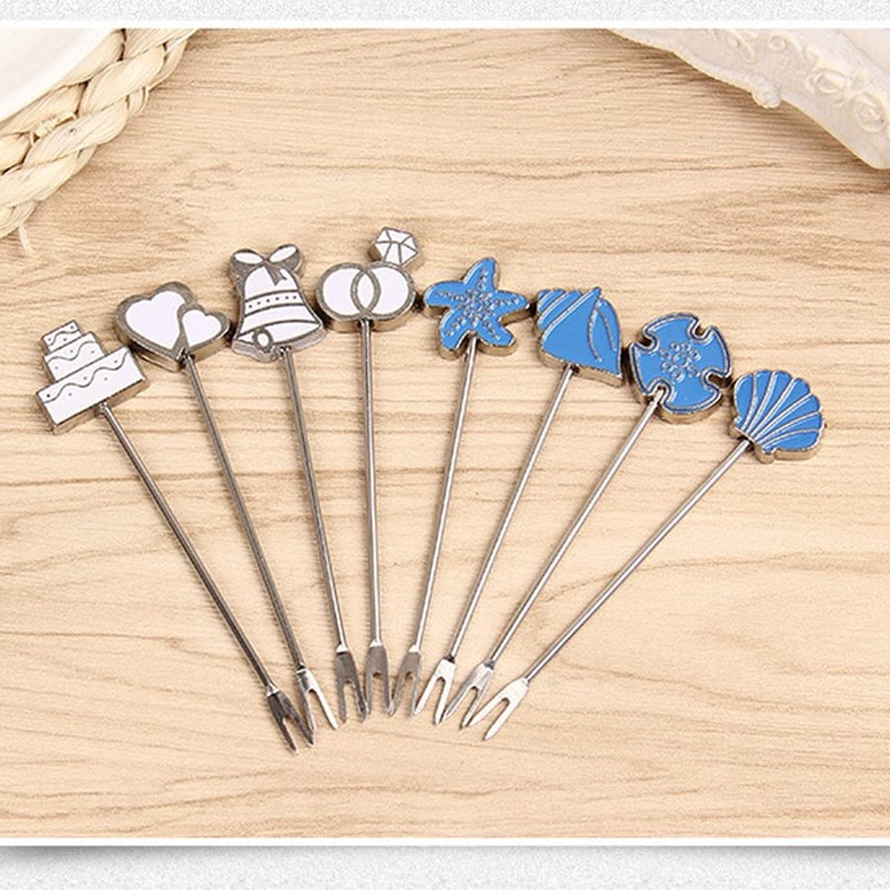 ARFUKA Fruit Forks Fruit Pick Stainless Steel Cute Cartoon Fruit