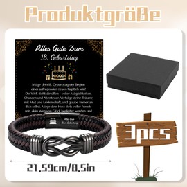 Snyvpra Lederarmband für Jungen - Bedeutungsvolles Geschenk zum 18. Geburtstag, Ideales Geburtstagsgeschenk für Söhne Enkel Neffen, Mit Magnetverschluss und Grußkarte