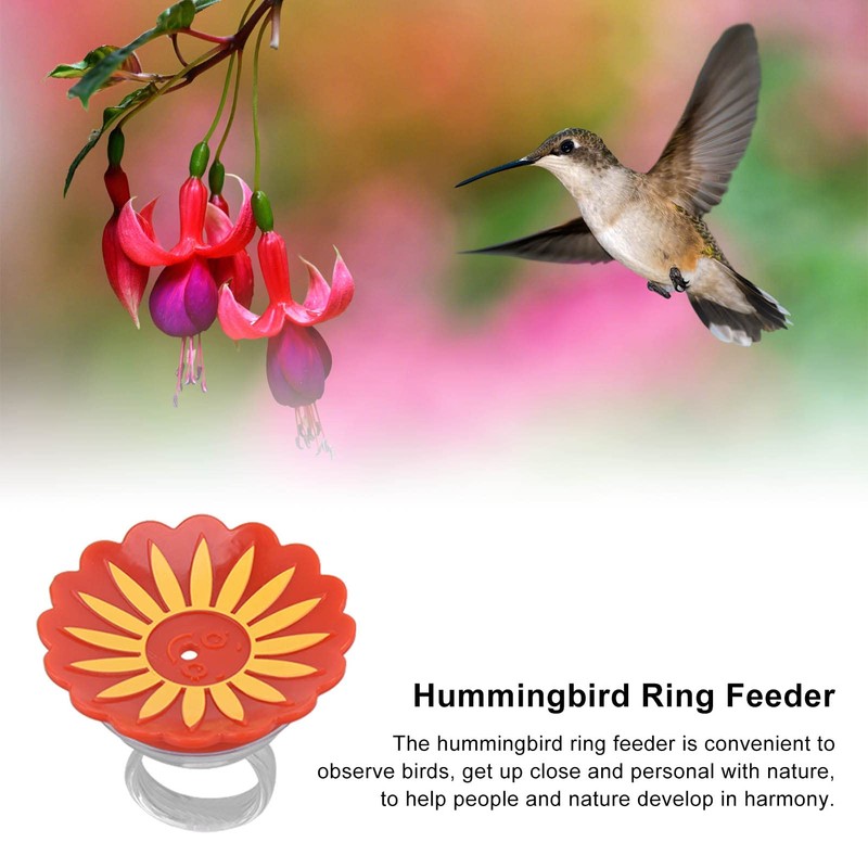 Tgoon Humming Bird Feeder, Hummingbird Finger Feeder Portable 4PCS Bright