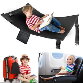 Airplane Bed for Toddler & Kids - Portable Travel Footrest & Bed with Side Pockets - Extended Area 114.7 in for Leg Rest & Lie Down
