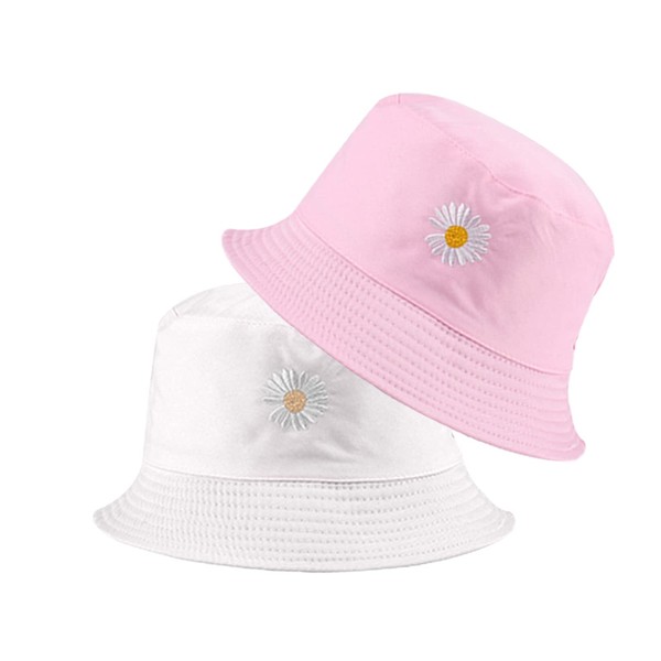 SUNTRADE Unisex Bucket Hat Double Sided Embroidered Summer Travel Beach