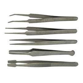 SE TW2-405 5-Piece Hobby Tweezer Set, Size Approx 4-Inch-4 3/4-Inch