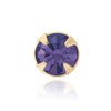 Andralok 9ct yellow gold 3mm round tanzanite crystal nose stud