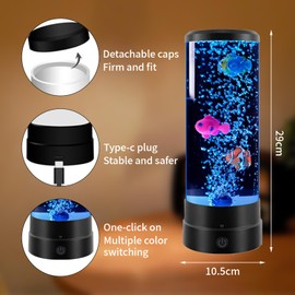 FYKERO Lava Lamp- Realistic Jellyfish Lamp with Remote and USB, 16 Color Changing Jellyfish Aquarium Light for Home Decoration & Office, Boys Girls Birthday Gift Black
