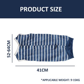 1 Pcs Blue Dog Surgery Recovery Suit, Pet Suit, Striped Recovery Suit, Wound Protection Suit, Dog Pajamas