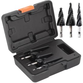 XWG M35 Cobalt Step Drill Kit, Pagoda Drill, High-Speed Steel Cobalt Reamer, Hexagonal Handle, Suitable for Stainless Steel, Die Steel, Cast Iron, Aluminum Alloy, Copper, PVC, Three-Piece Set.