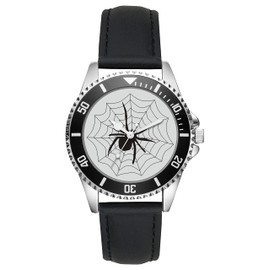 KIESENBERG Men's Watch Spider Tarantula Fan Watch Gift Analogue Quartz Leather Strap Watch L-21158, silver, Strap.