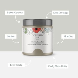 Chalk Style Paint - for Furniture, Home Decor, Crafts - Eco-Friendly - All-in-One - No Wax Needed (Pint (16 oz), Soiree)