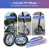YoyoMeta 2 Pcs 110mm Scooter Wheels, Colorful Pu Wheels Thick