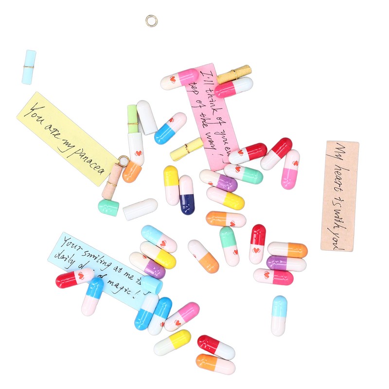 370Pcs Message Capsules Deliver Message Cute Patterns Cute Love Capsules
