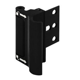 Prime-Line U 114708 New and Improved Door Reinforcement Lock with Integral Pull – Extra, High Security to Your Home and Prevent Unauthorized Entry – 3 in. Stop, Solid Brass, Matte Black (Single Pack)
