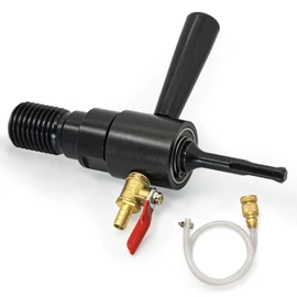 1 1/4"-7 Male to SDS Plus Drill Adapter Kit- Water Injection Capable, Includes Solid Brass Hose Quick Connector and Hose - Compatible with 1 1/4"-7 Core Bits for Concrete Core Drilling