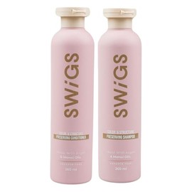 Champú y acondicionador para pelucas sintéticas y humanas de SWIGS, Desenreda la peluca, Protege el color, Promueve el cuerpo y el volumen, Promueve