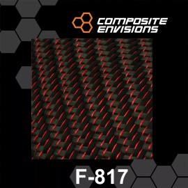 Composite Envisions Red Reflections Carbon Fiber Fabric 2x2 Twill 3k 5.9oz/200gsm-S