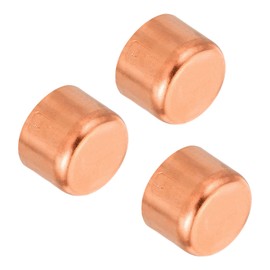 PATIKIL 3pcs 25.5mm Inner Diameter Copper Tube End Cap Copper Fitting Cap Sweat Plug Solder Connection for Piping HVAC Air Conditioner