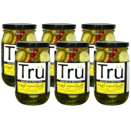 Tru Bread & Butter Pickles – Pure Natural Pickles with Perfect Balance of Seasonings - No Colors, Oil, Emulsifiers | Purely Natural & No Gluten | Classic Original Flavor Since 1900s | 16 Fl Oz (Pack of 6)
