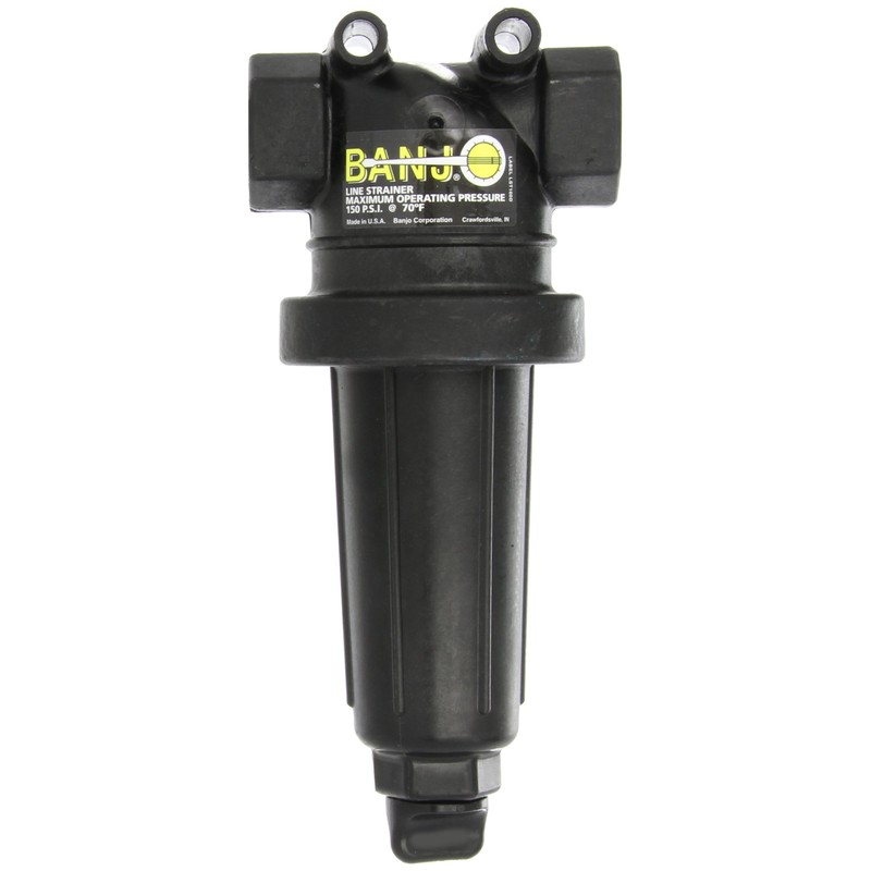 Banjo T-Line Stainer,1",FNPT,80 Mesh,Black LST100-80 - 1 Each