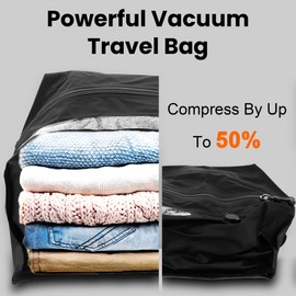 Lufstd Vacuum Bags for Travel with Wireless Pump, Triple-Seal Zipper, Puncture-Proof And Waterproof Material, Double Your Luggage Space, Perfect for Extended Business Trips And Vacations