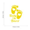 Dreothy 2pcs Footprint Baby on Board Sign Reflective Stickers, High
