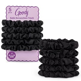 Goody Ouchless One Inch Satin Scrunchies, Frizz Fighting, No Damage Scrunchies, Gentle, Secure & Creaseless Hair Ties for Day and Overnight, All Hair 