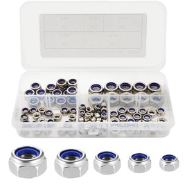 Lock Nuts Hex Nuts 304 Stainless Steel 100 Pcs Replacement Parts Lock Screws Suitable for Cars, Machinery, Furniture, Construction Sites, Residential Use, Durable, High Hardness, Corrosion Resistance