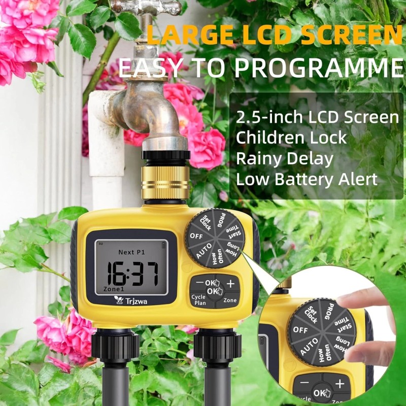 TRJZWA Sprinkler Timer Brass Swivel Water Timer for Garden Hose