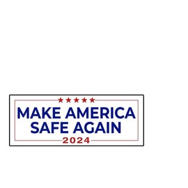Trump Make America Safe Again 2024 Bumper Sticker Decal (3.37" x 9") | Peel & Stick | Political, Stickers, Politics, Republican, Trump, MAGA, American