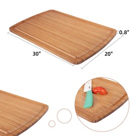 Cibeat 30 x 20 Extra Large Cutting Board, Bamboo Cutting Board for Kitchen, Bamboo Stove Top Cover Noodle Board, Turkey Carving Board, Extra Large Meat Cutting Board, Charcuterie Board