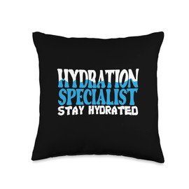 Hydration Specialist Team Manager Waterboy Specialist Team Manager Football Hydrated Waterboy Throw Pillow, 16x16, Multicolor