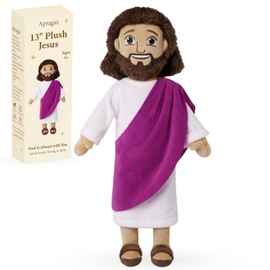 Apragaz 13" Plush Jesus Doll, Jesus Plushies for Kids, Soft & Comfort Christian Toy, Christian Faith Plushie Faith-Based Gift for Boys Girls, Sunday School, Bible Learning, Easter & Christmas(Purple)
