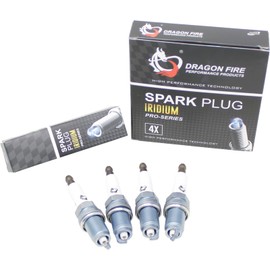 DRAGON FIRE PERFORMANCE IRIDIUM Spark Plugs Compatible With 2002-2011 Honda Acura Accord CR-V CSX Civic Element MDX RL RSX TL TSX 2.0L 2.4L 3.0L Replaces 6994 IZFR6K11 K20 Oem Fit DFSP1010-4