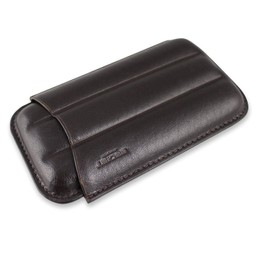 Egoist Cigar Case in Premium Leather for 3 Cigars, Cigar Accessories, Outdoor Smokers - Robusto (Brown)