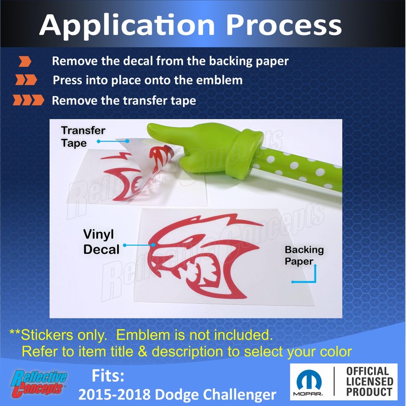 Reflective Concepts Hellcat Emblem Overlay Decal Stickers - 15-18 Challenger