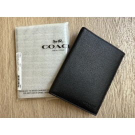 Coach Brand NEW Black Leather Passport Case/Holder 93604