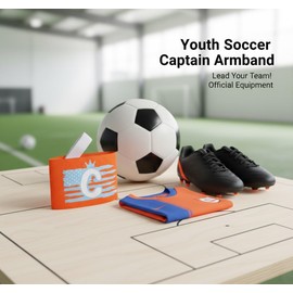 Lunmeer Youth Captain Armband for High School Soccer Team, Soccer Captain Arm Band for Child (Red)