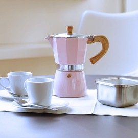 Gary Valenti VEZ006/IND/GREEN Venezia-Coffee Maker pink, 3 Tassen Espresso, Aluminium